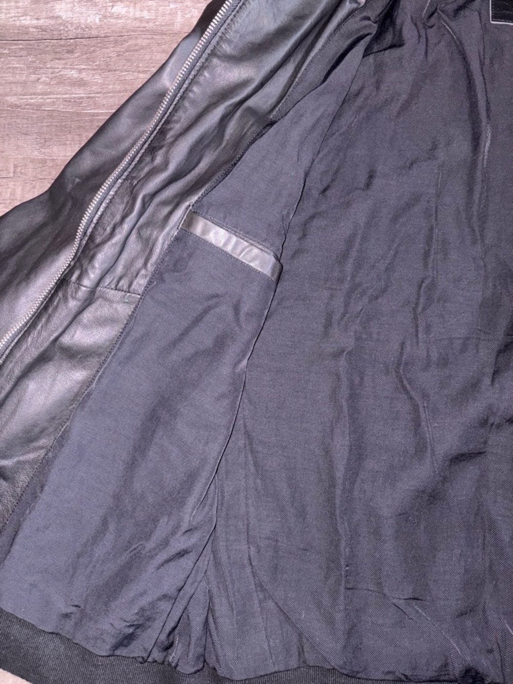 All Saints Black Leather Bomber Jacket - Picture 11 of 14